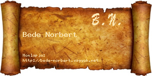 Bede Norbert névjegykártya